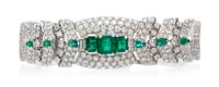 A Platinum, Emerald and Diamond Bracelet, 32.70 dwts.