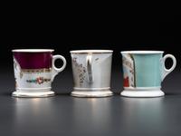 Three Porcelain Occupational Shaving Mugs