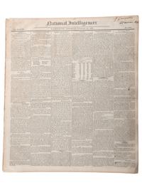 [SLAVERY & ABOLITION]. Advertisements for the return of freedom seekers published in 8 issues of The National Intelligencer . Washington, DC: May-August 1837.