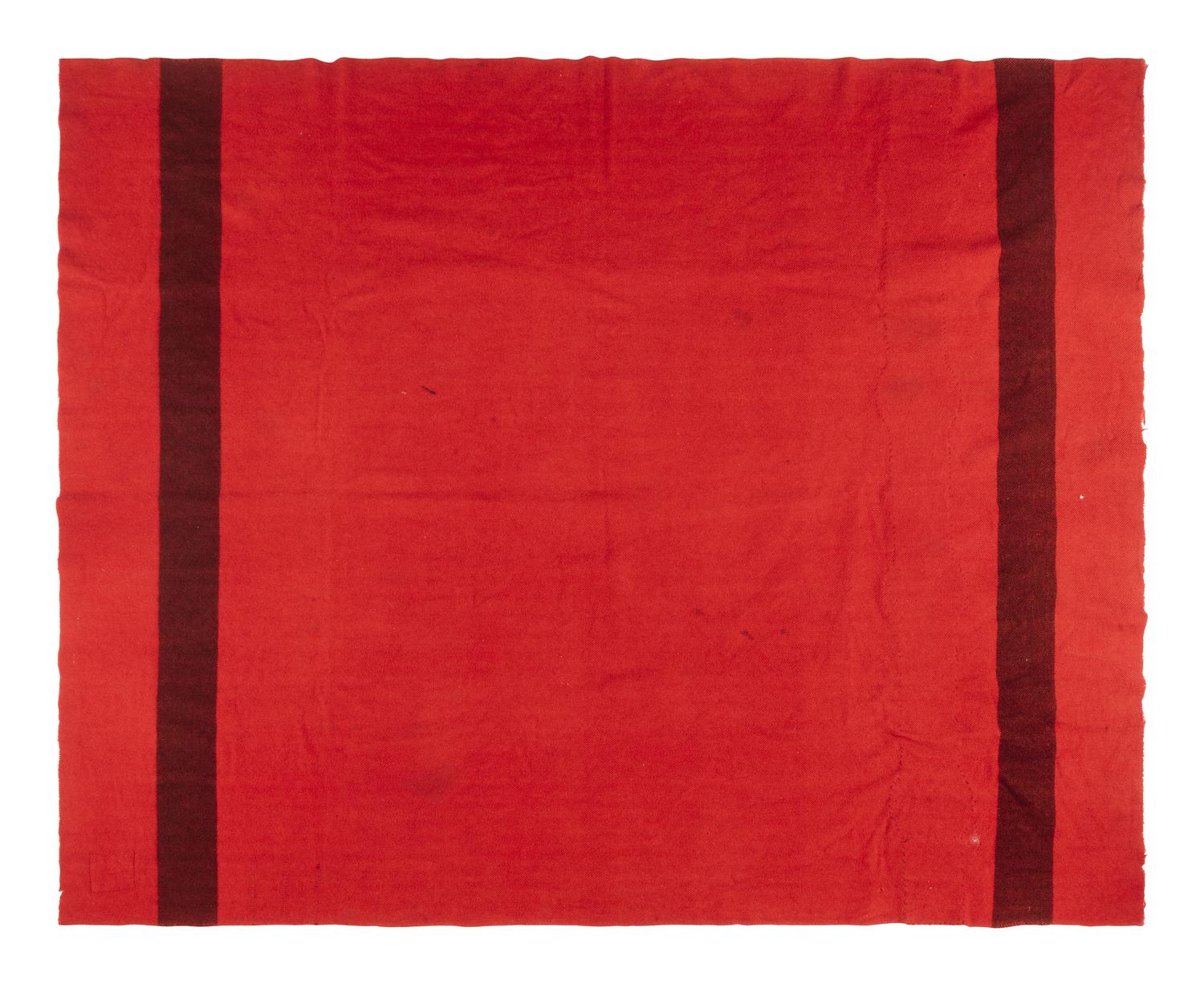 Sioux Beaded Hide Blanket Strip on Hudson Bay Blanket