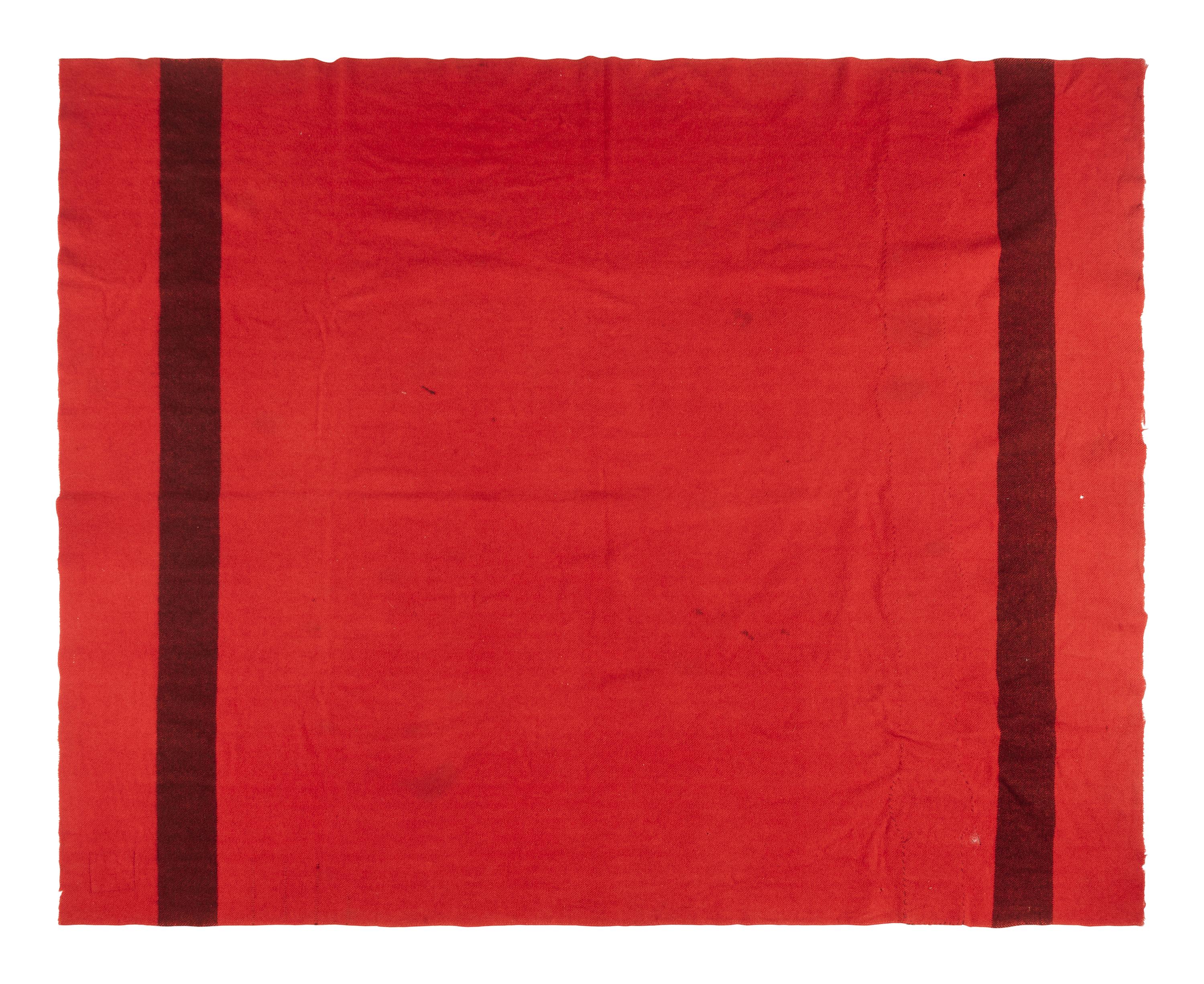 Sioux Beaded Hide Blanket Strip on Hudson Bay Blanket