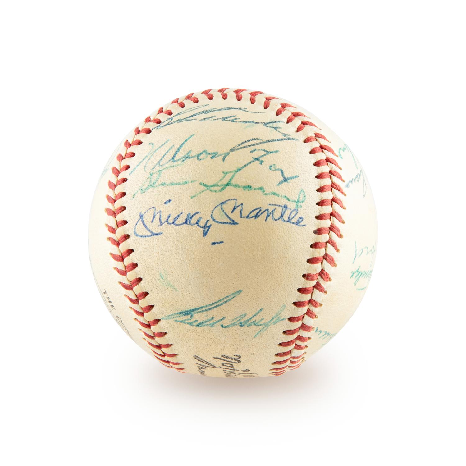 A 1955 Multi Signed American League All Star Baseball Including Mickey Mantle and Ted Williams (Beckett Authentication Services)