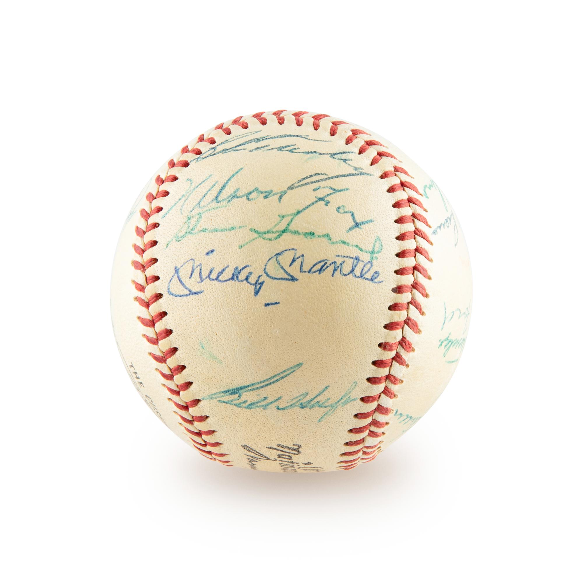 A 1955 Multi Signed American League All Star Baseball Including Mickey Mantle and Ted Williams (Beckett Authentication Services)