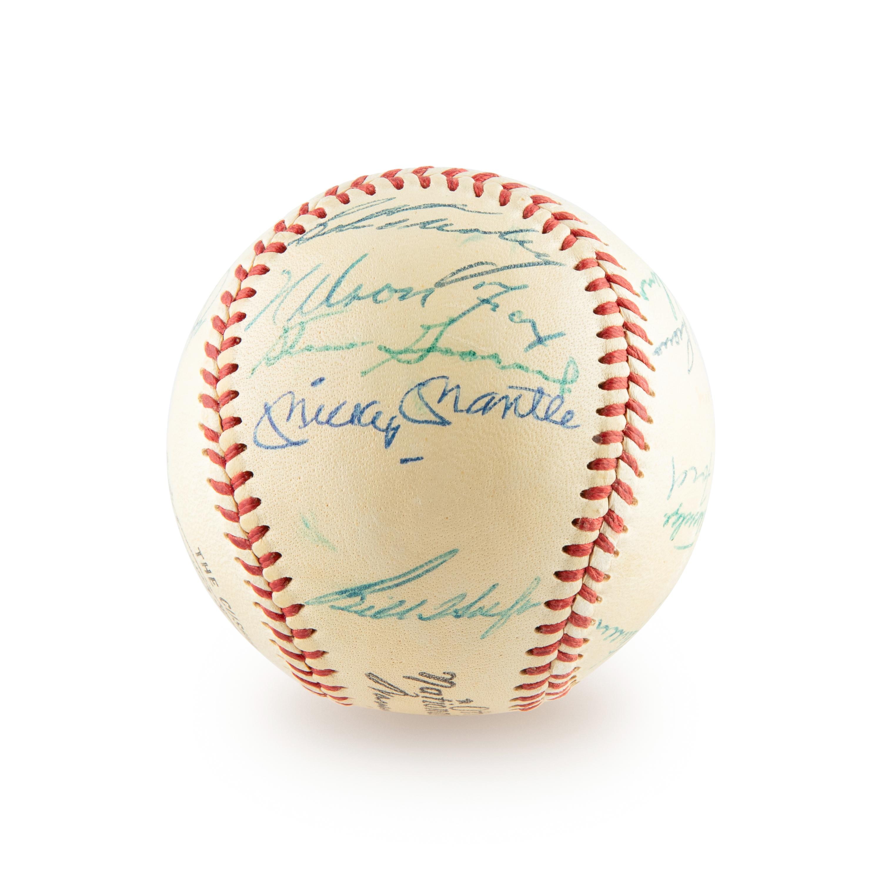 A 1955 Multi Signed American League All Star Baseball Including Mickey Mantle and Ted Williams (Beckett Authentication Services)