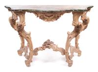 A Continental Painted Console Table Height 35 x width 55 1/2 x depth 20 1/4 inches. — 19TH CENTURY