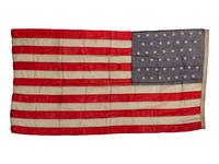 [CIVIL WAR]. A group of 2 American flags, incl. 44-star flag identified to “Camp 6 SoV ILL DIV USA” (Sons of Veterans, Illinois Division USA). [Ca 1891-1896].