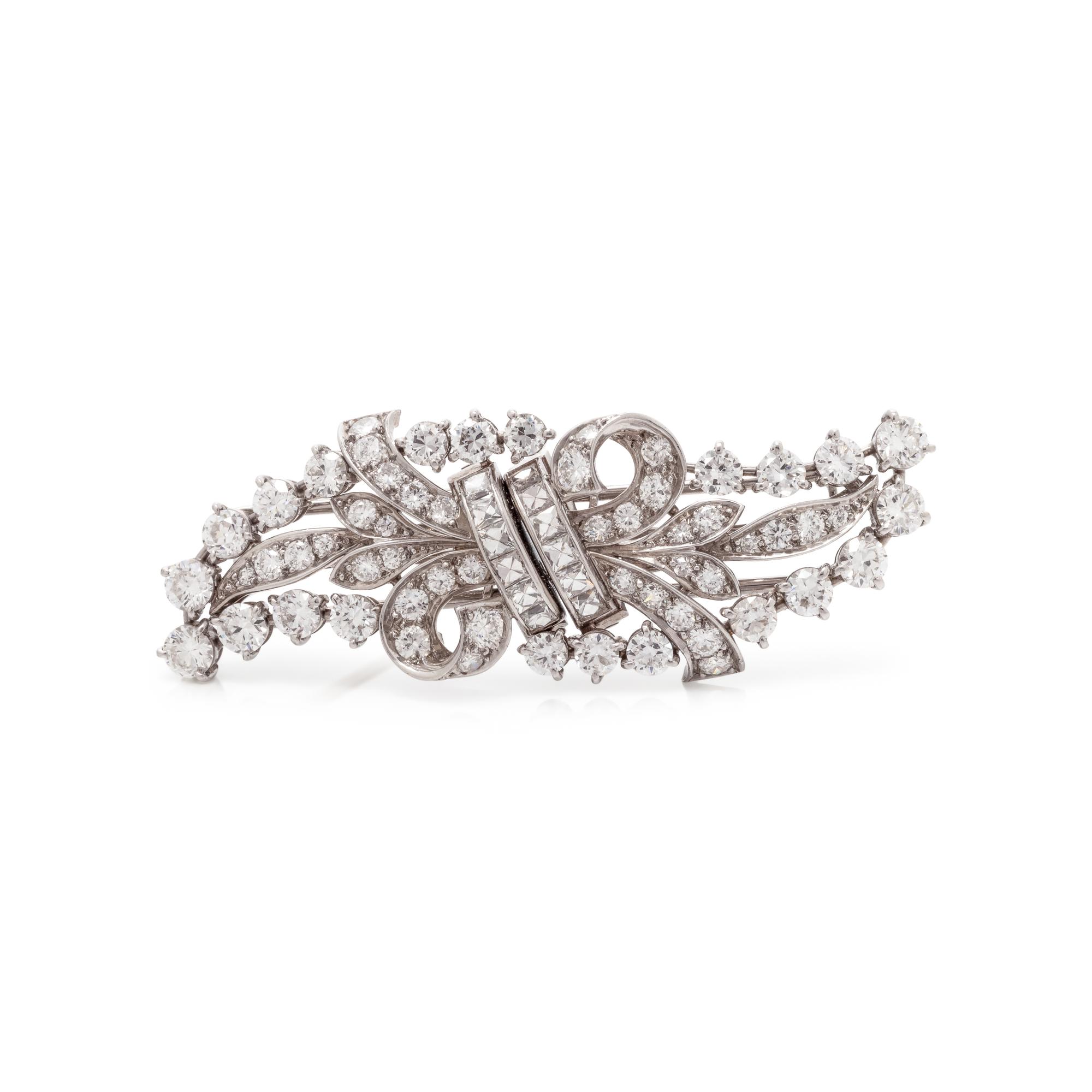 TIFFANY & CO., DIAMOND DOUBLE CLIP/BROOCH