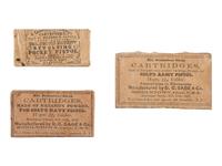 [CIVIL WAR]. A group of 3 unopened packets of 6 cartridges for Colt's Pocket, Army, and Navy pistols.