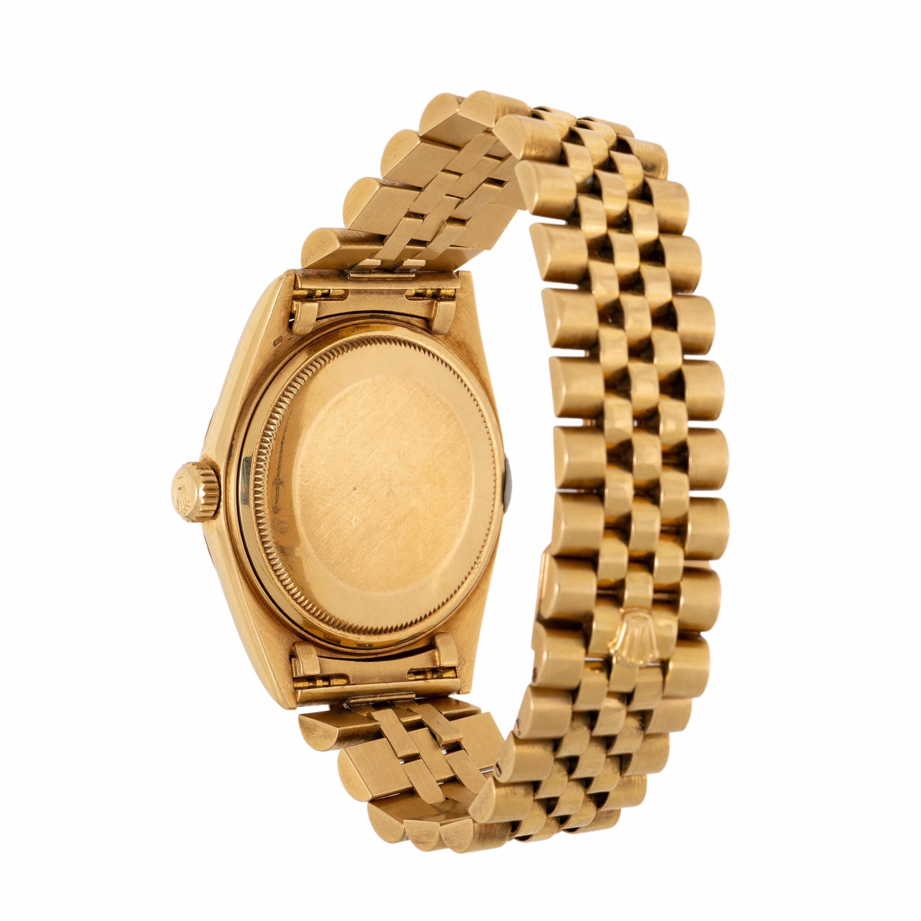Rolex, Ref. 1601, 18K Yellow Gold 'Datejust' Watch with Black Dial