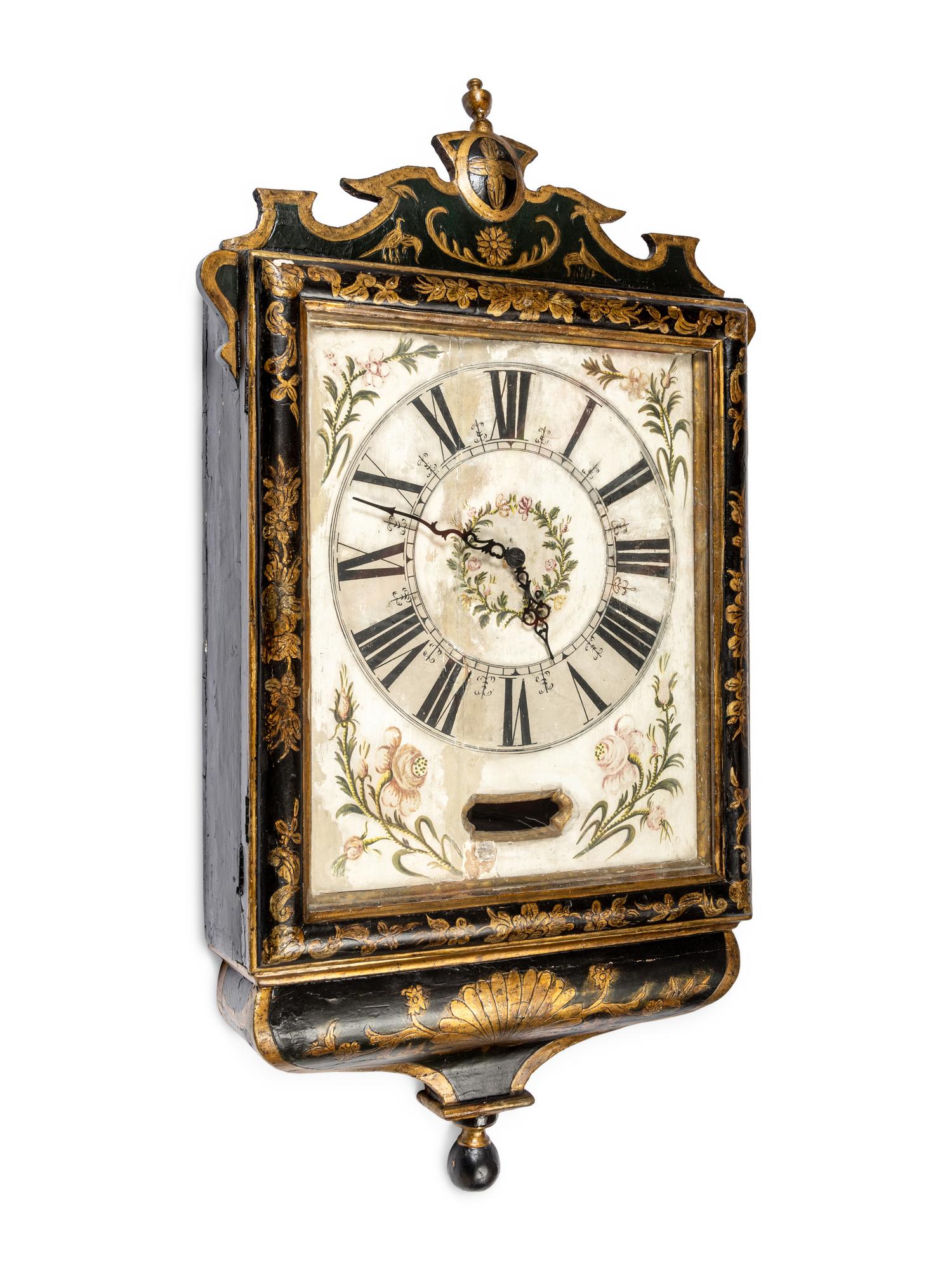 A Victorian Painted Wall Clock