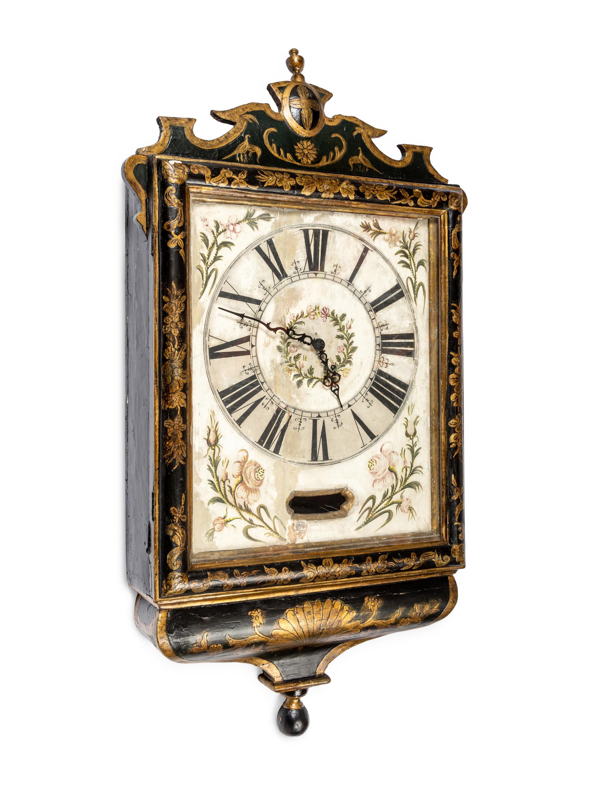 A Victorian Painted Wall Clock