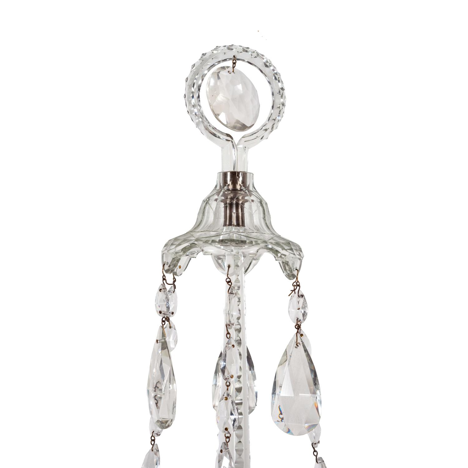 A Pair of Georgian Style Cut Glass Sconces