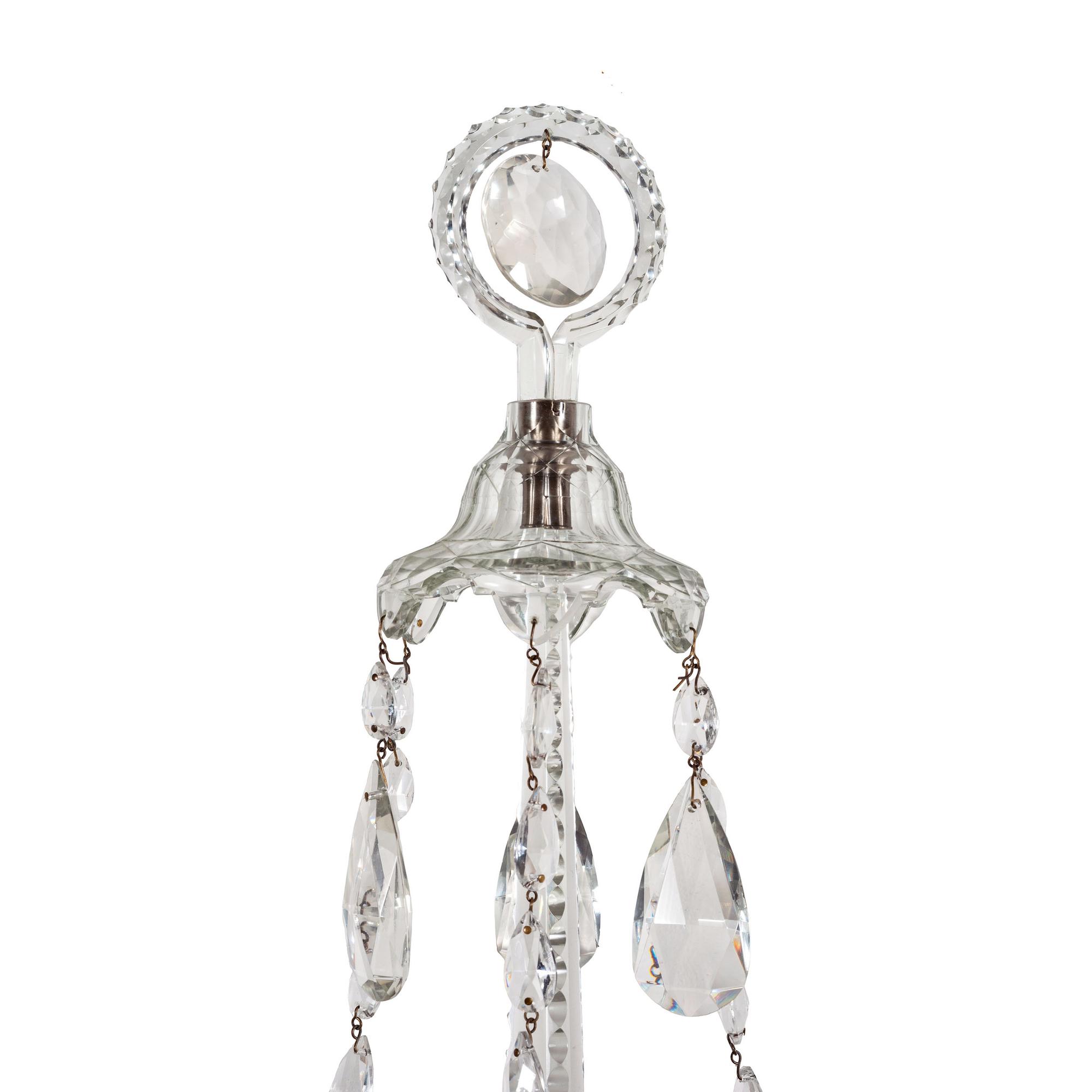 A Pair of Georgian Style Cut Glass Sconces