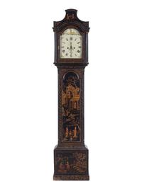 An English Chinoiserie Decorated Tall Case Clock