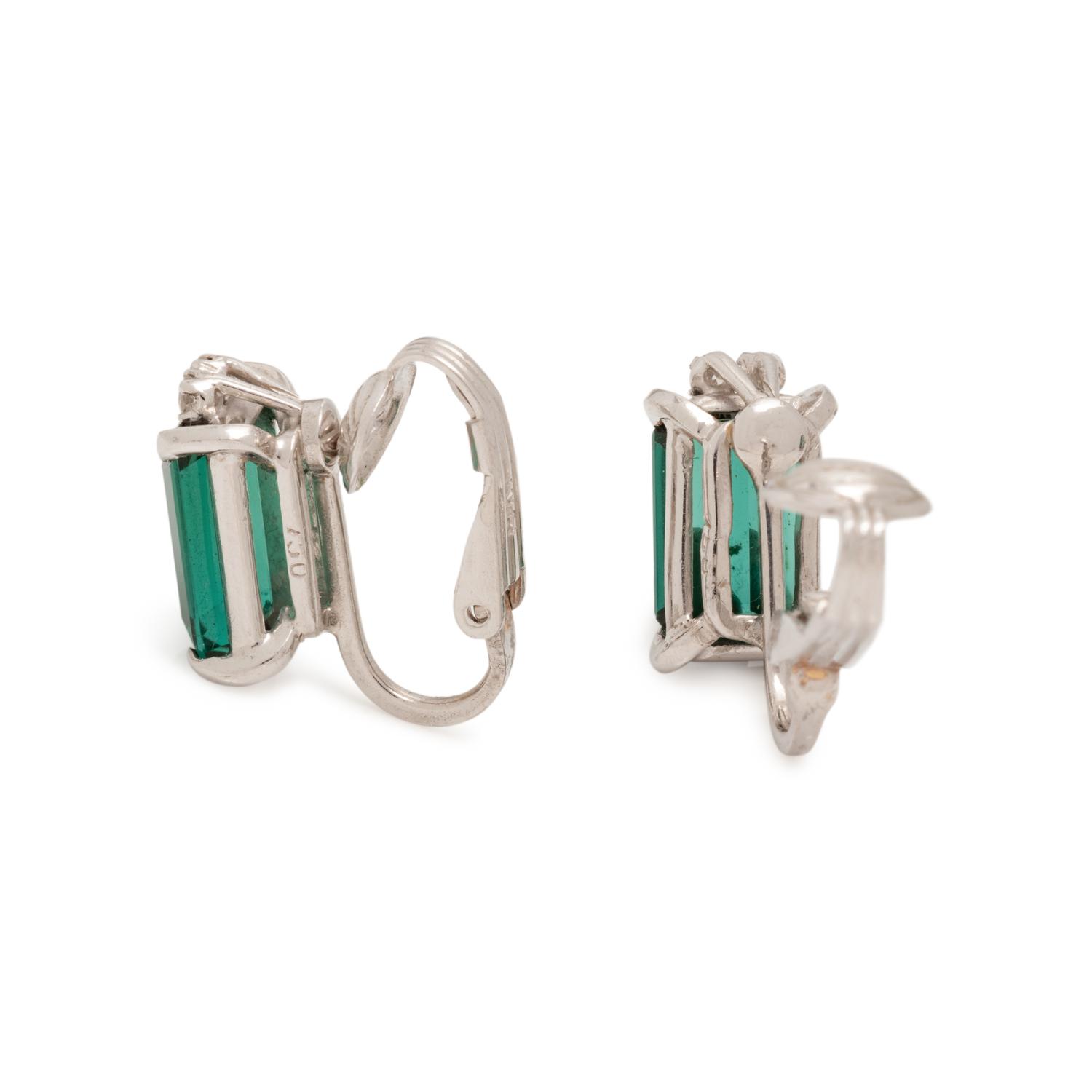 GREEN TOURMALINE AND DIAMOND SET