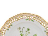 A Set of Three Royal Copenhagen Flora Danica Reticulated Luncheon Plates