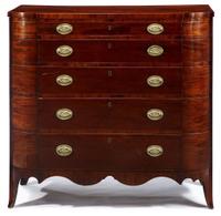 Federal inlaid mahogany serpentine chest of drawers baltimore, md, or philadelphia, pa, circa 1815