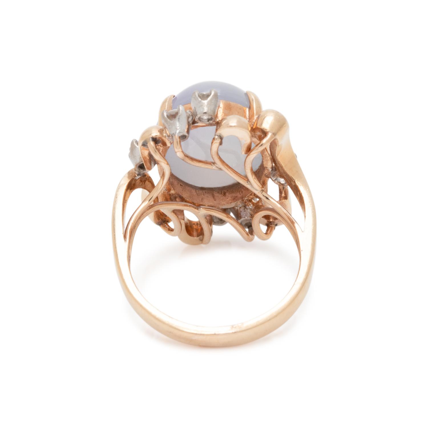 LAVENDER JADE AND DIAMOND RING