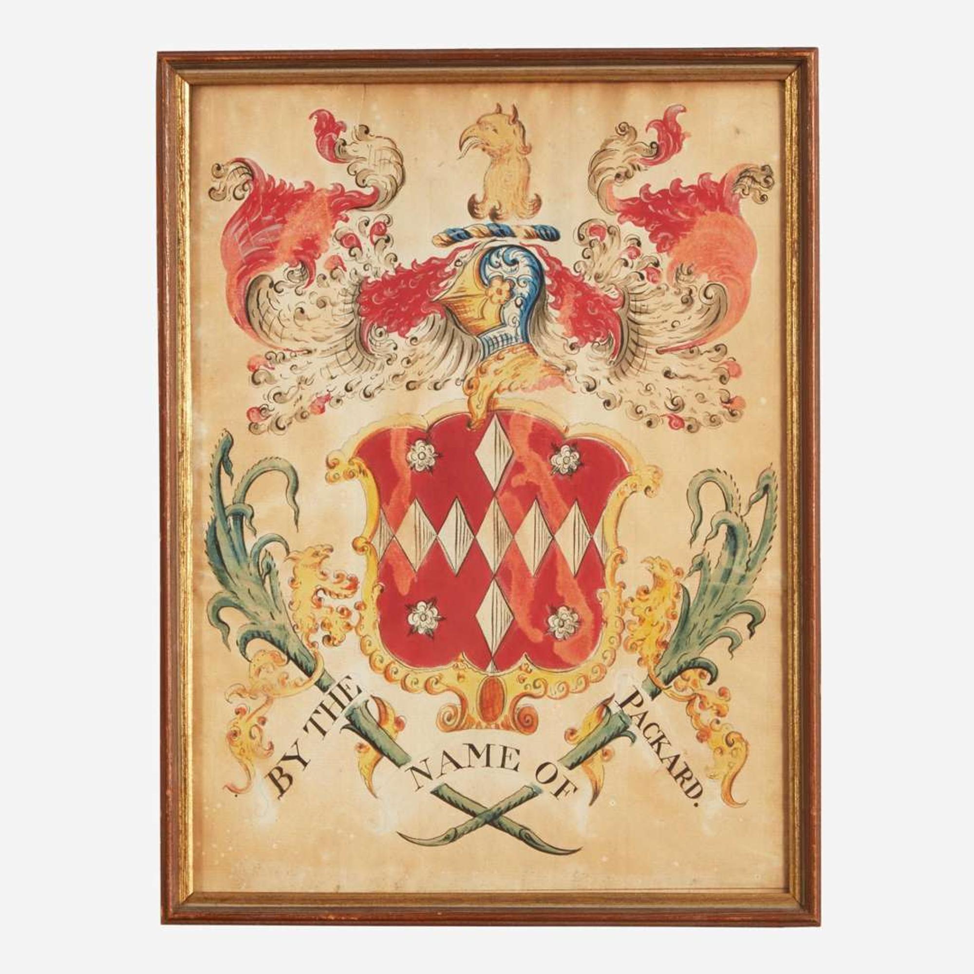 A group of four painted coats-of-arms John Coles, Sr. (1749-1809), Boston, MA, Samuel Blyth (1744-1795), Salem, MA, and other, circa 1775-1806