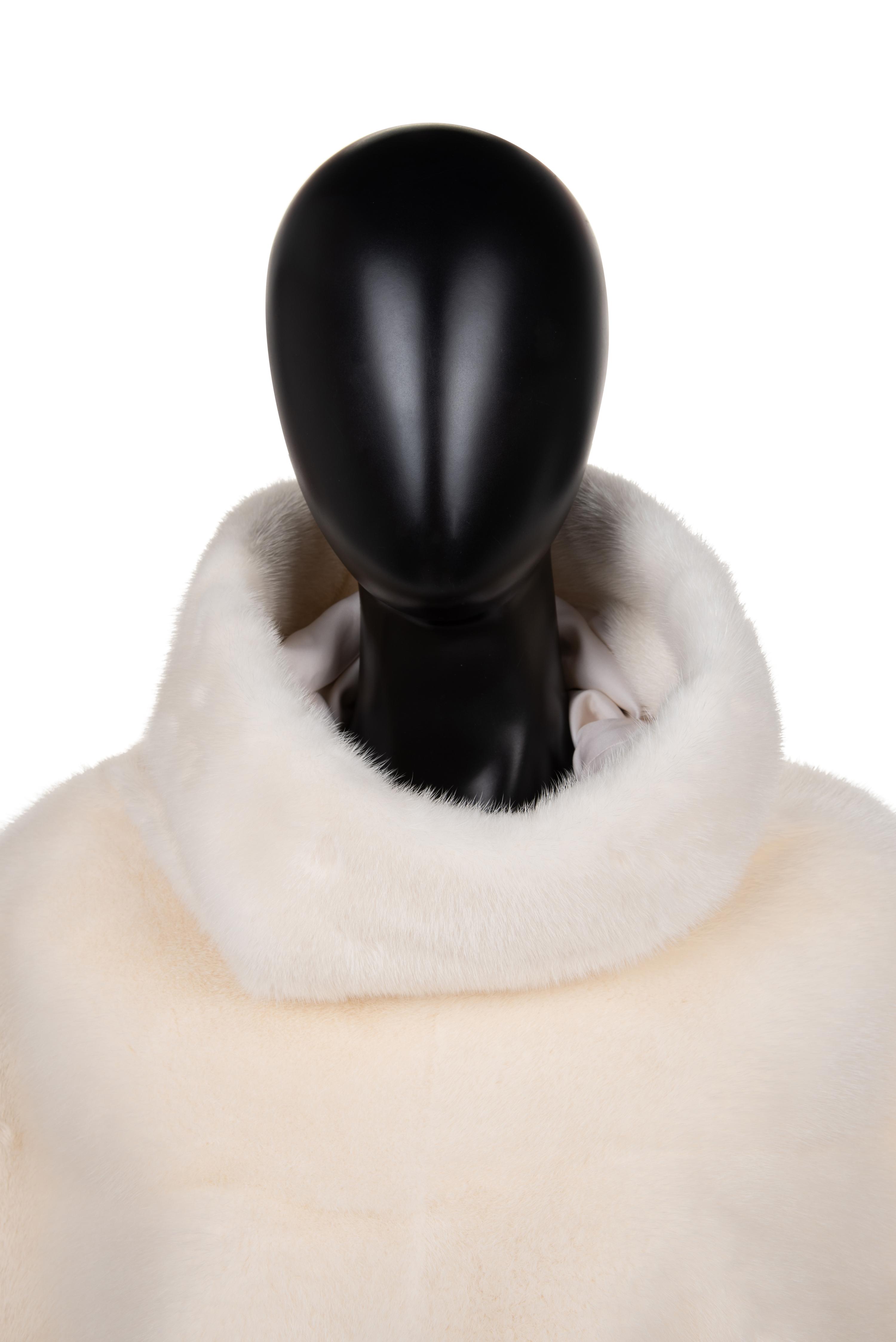 Hermès Pearl Mink Fur Hooded Poncho, Fall 2006