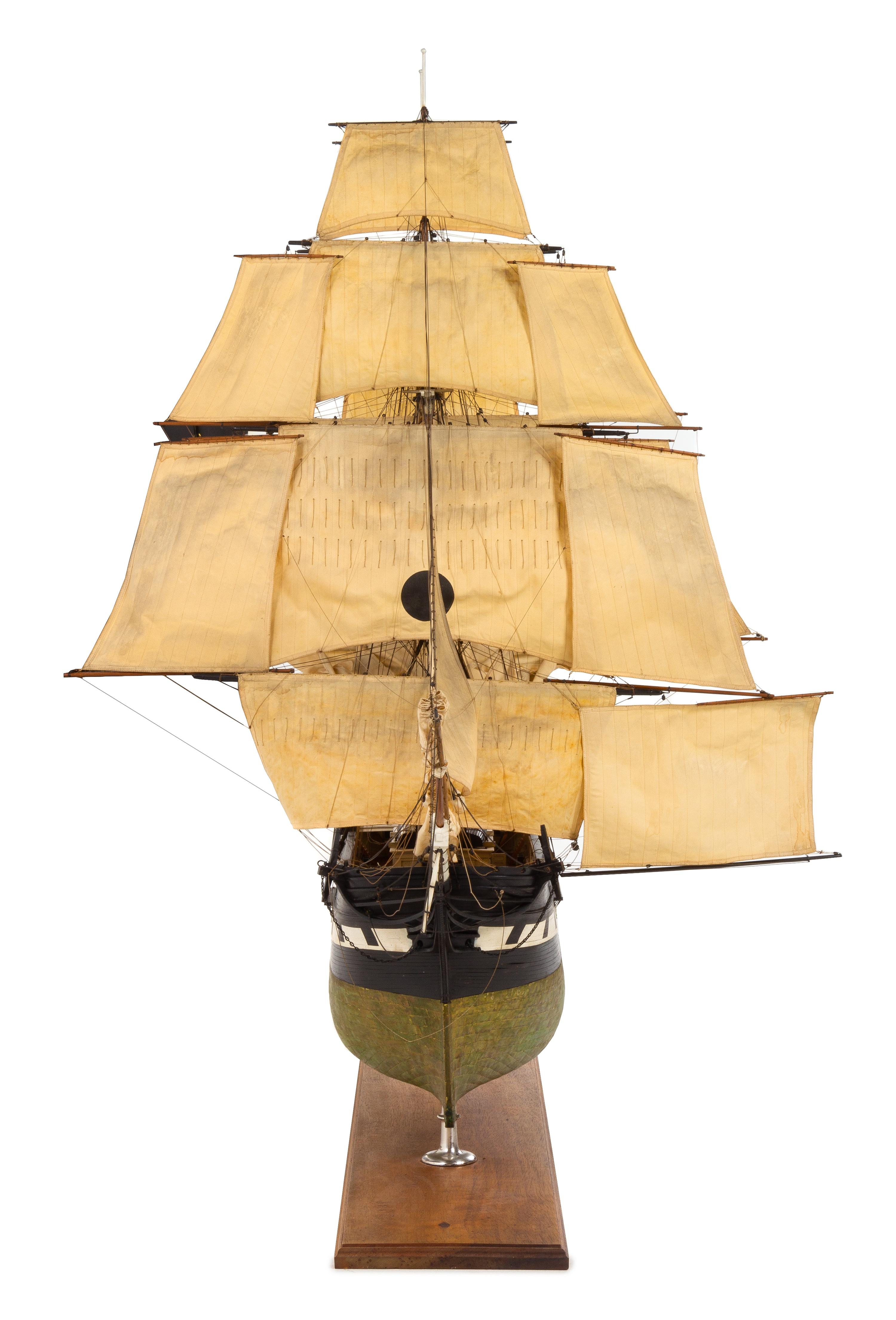 A Model of the "Isaac Webb" Height 49 x length of model 64 inches.