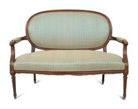 A Louis XVI Style Carved Mahogany Canape — 19TH CENTURY