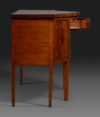 A Federal Fan-Inlaid and Figured Mahogany Serpentine Sideboard