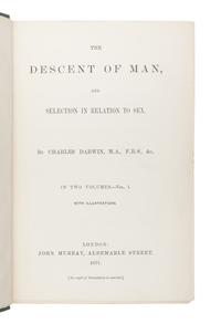 DARWIN, Charles (1809-1882). The Descent of Man, and Selection in Relation to Sex . London: John Murray, 1871.