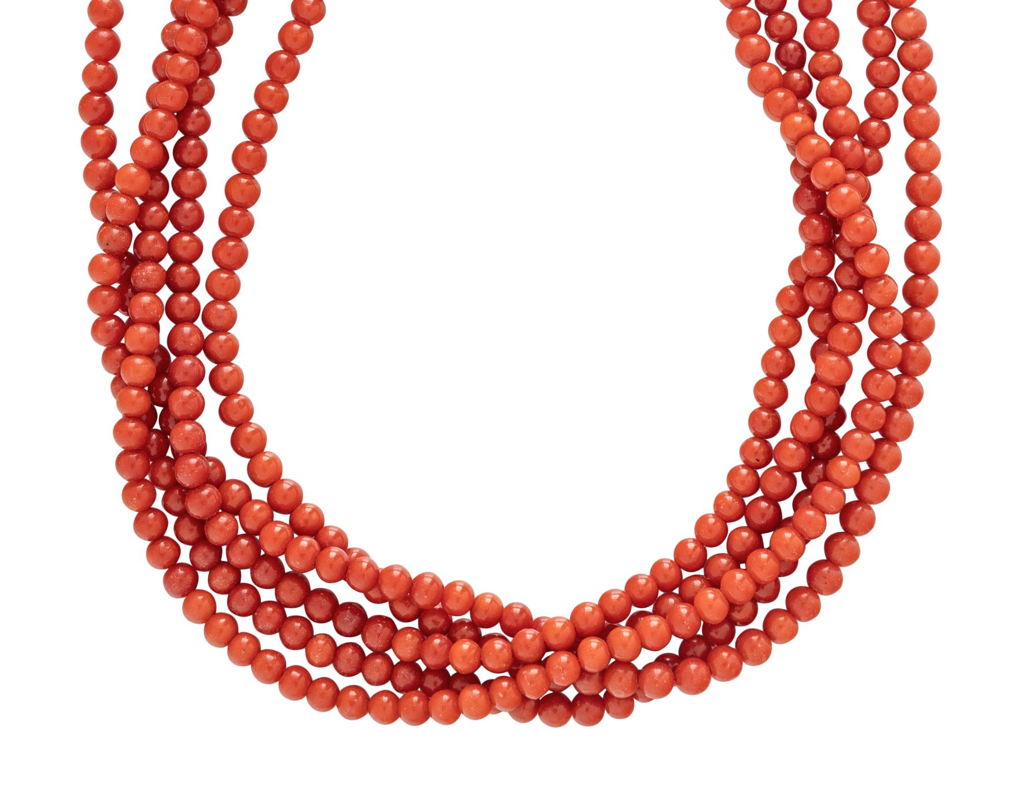 CORAL BEADED NECKLACE