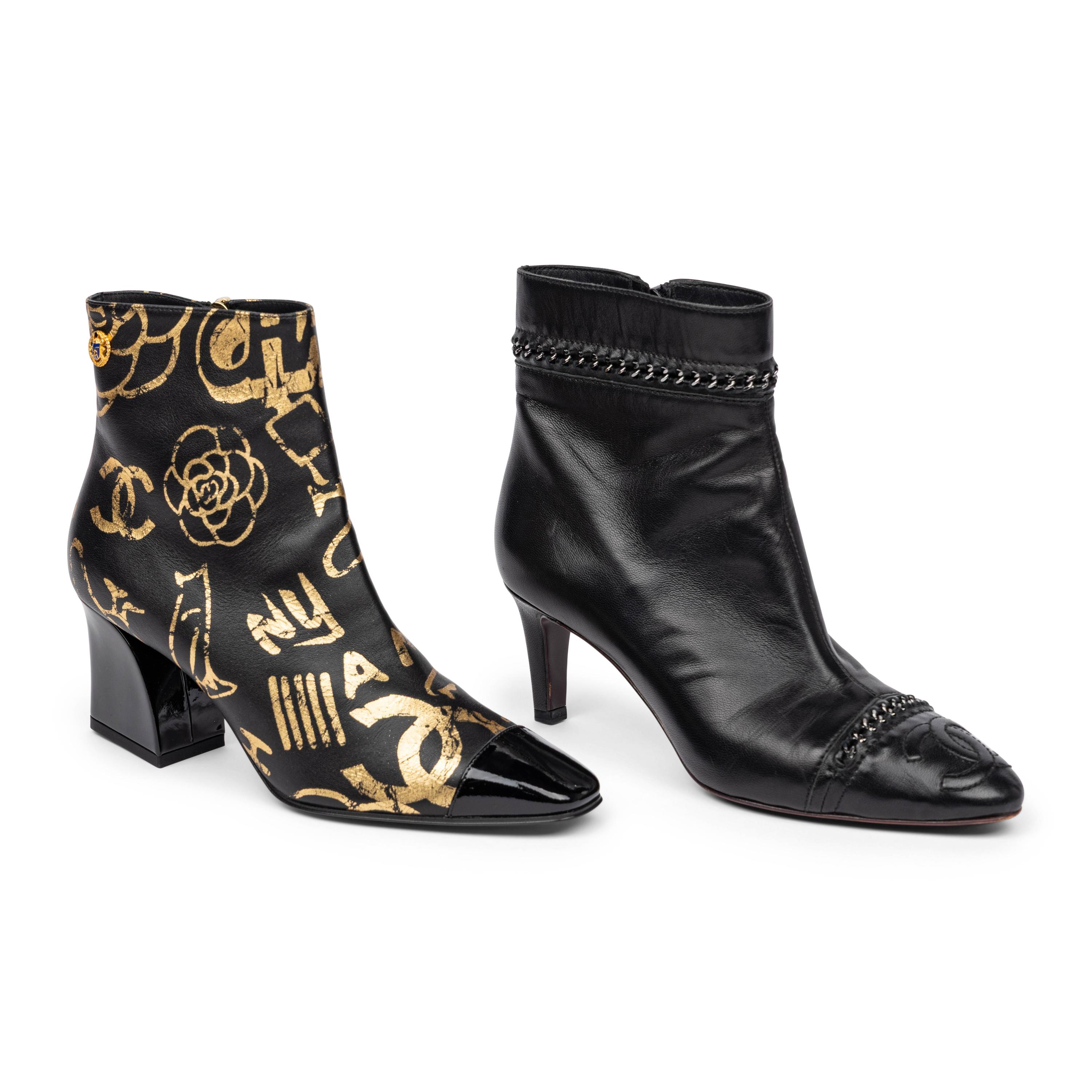 Chanel, Two Pairs of Leather Ankle Boots