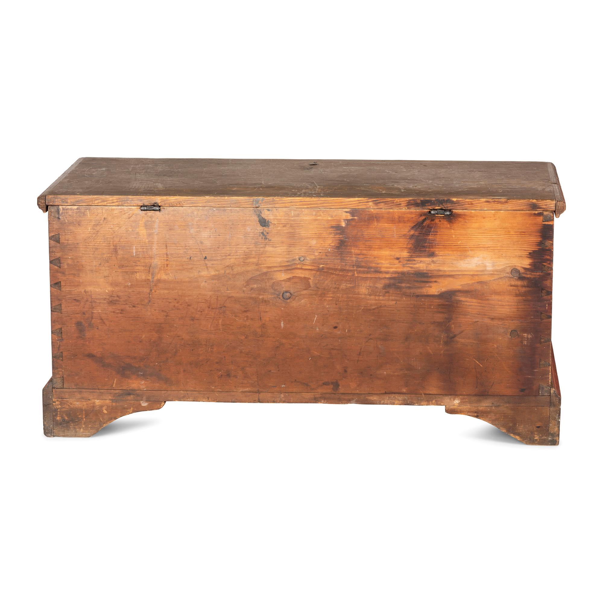 A Chippendale Grain and Polychrome Paint Decorated Pine Blanket Chest