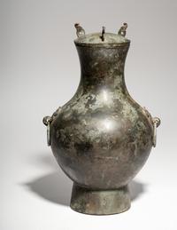 An Archaic Bronze Covered Hu Vessel