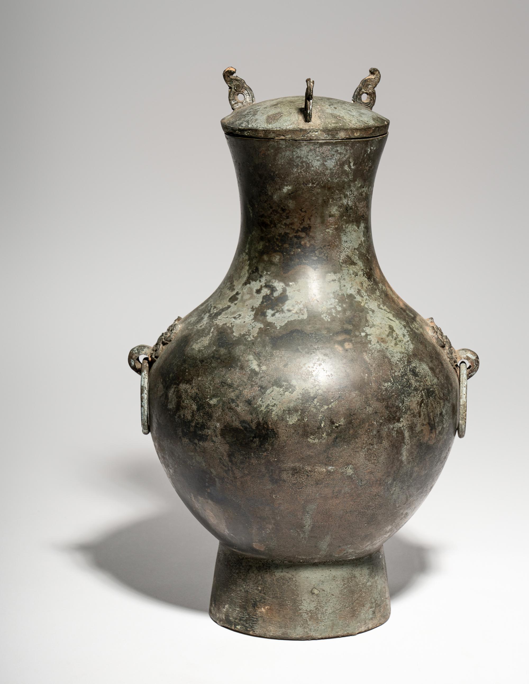 An Archaic Bronze Covered Hu Vessel