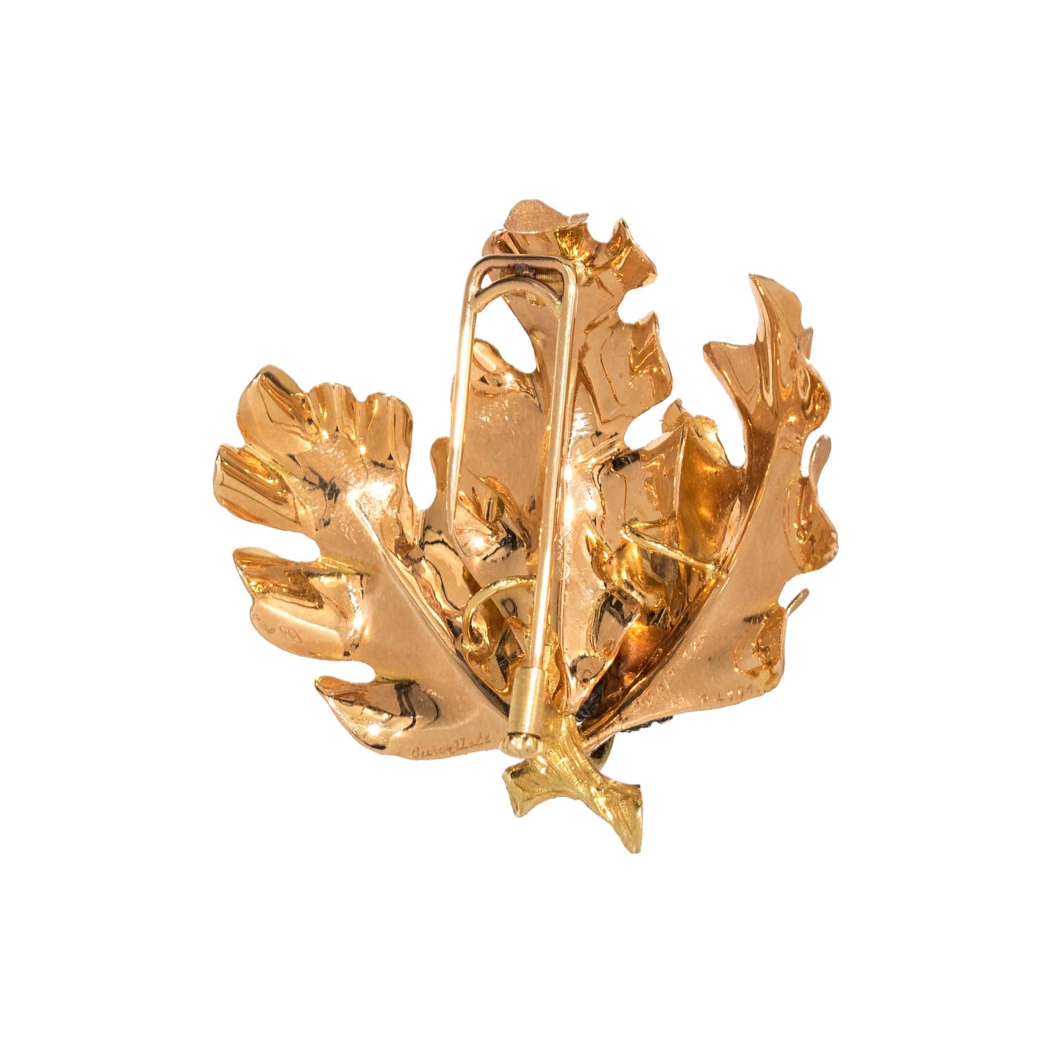 BUCCELLATI, LEAF AND ACORN BROOCH
