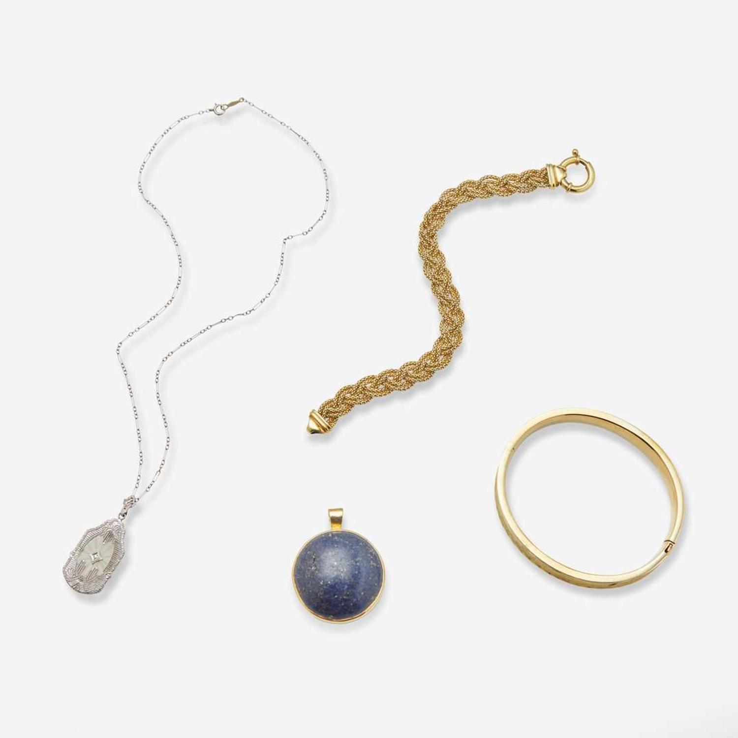 A Miscellaneous Collection of Gold and Gemstone Jewelry