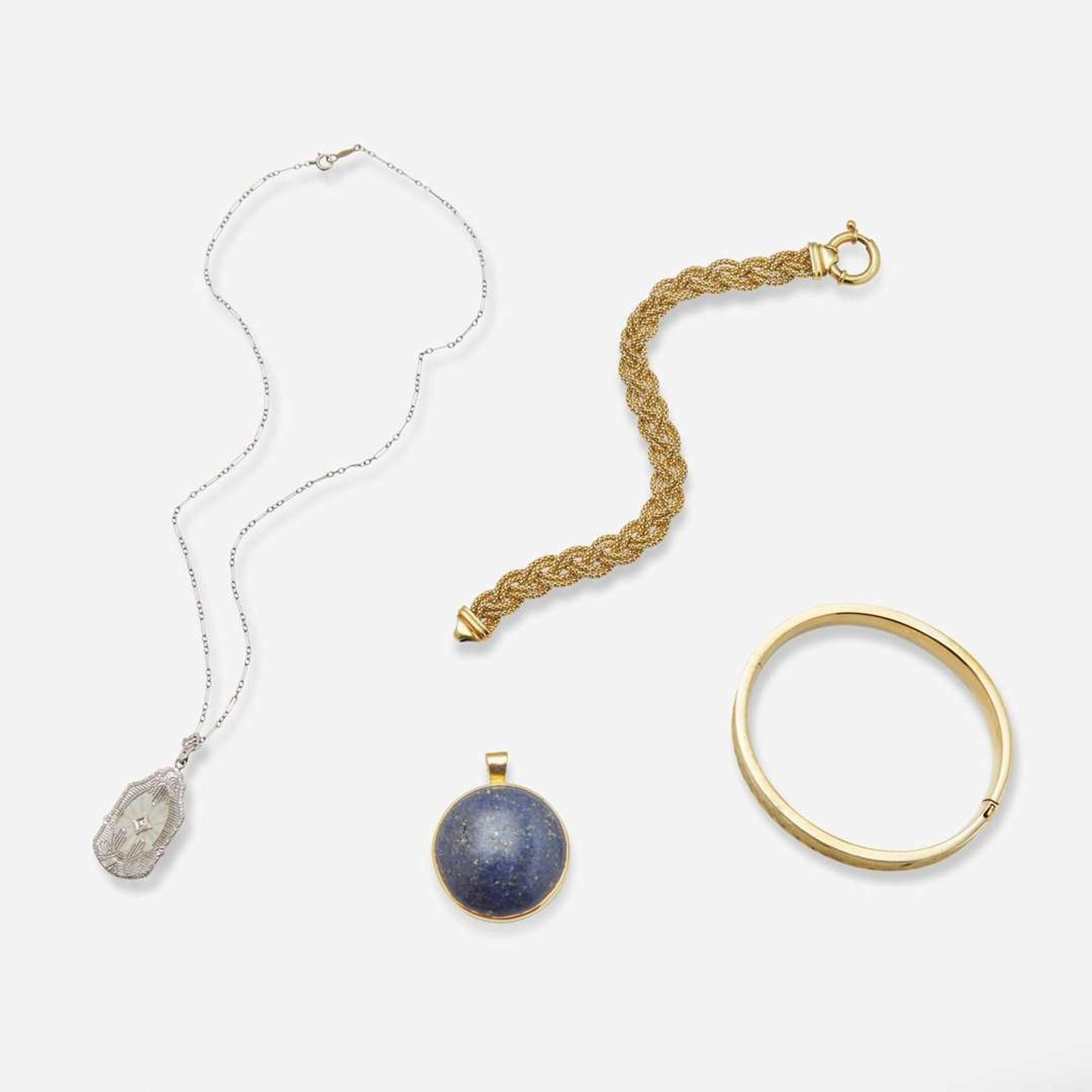 A Miscellaneous Collection of Gold and Gemstone Jewelry