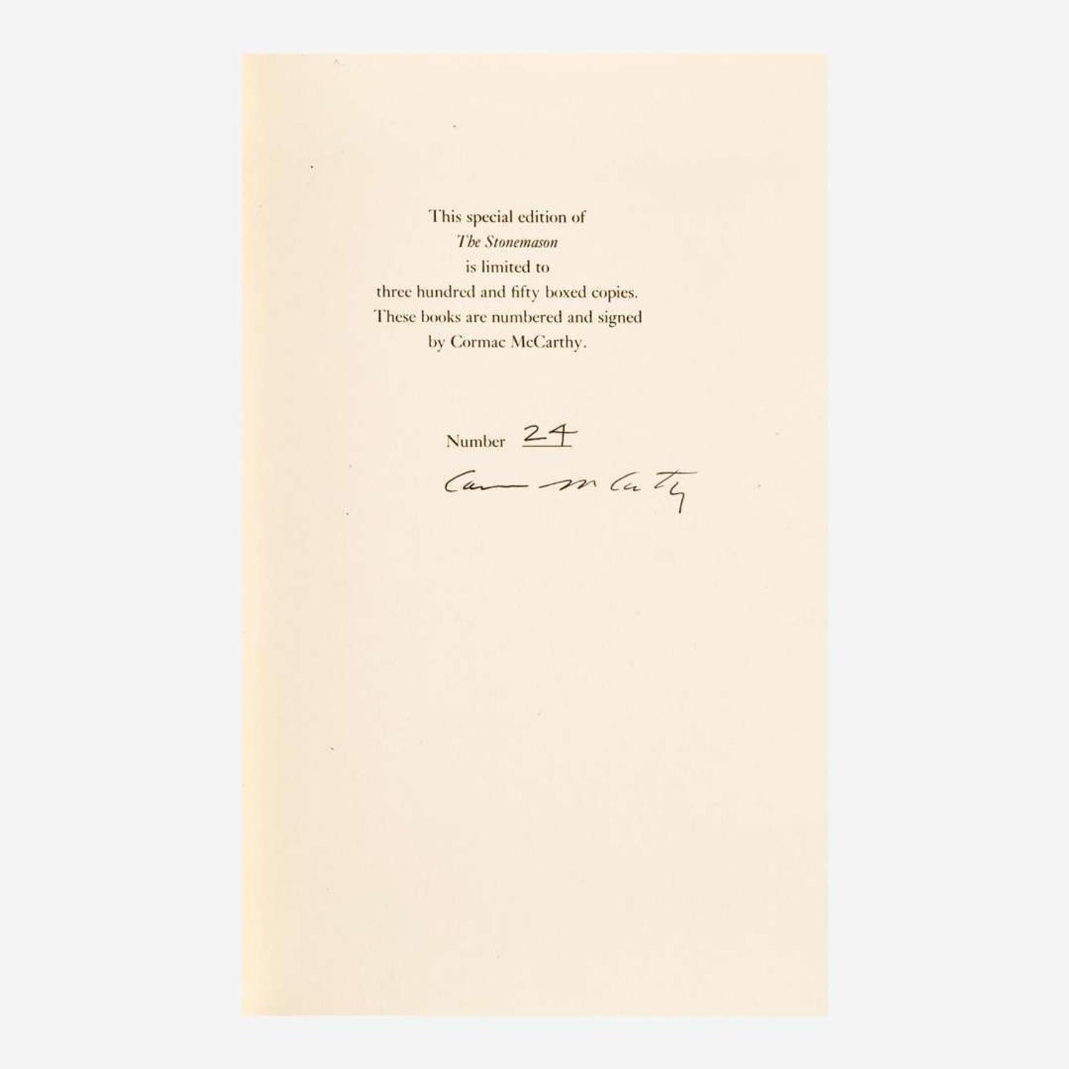 [Literature] McCarthy, Cormac Group of 3 Titles in 4 Volumes