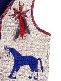 Sioux Child's Pictorial Beaded Hide Vest, with Ponies, Buffalo, and Eagle