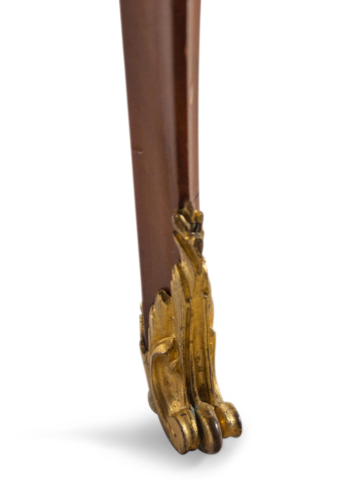 A Louis XVI Style Gilt Bronze Mounted Parquetry Serving Table