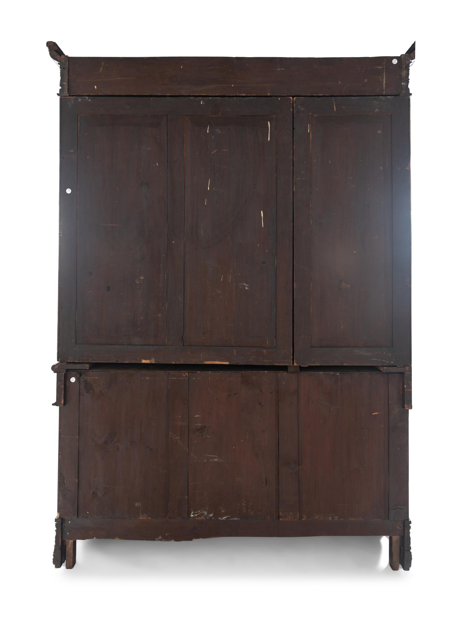 An Italian Rosewood and Carved Walnut Bookcase