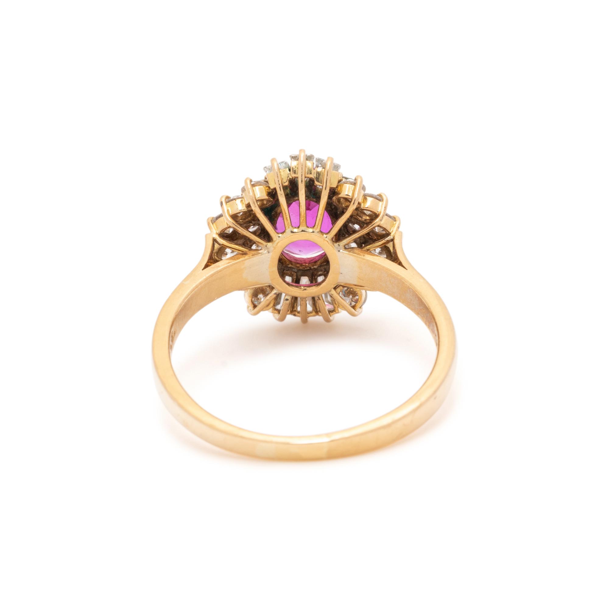 PINK SAPPHIRE AND DIAMOND RING