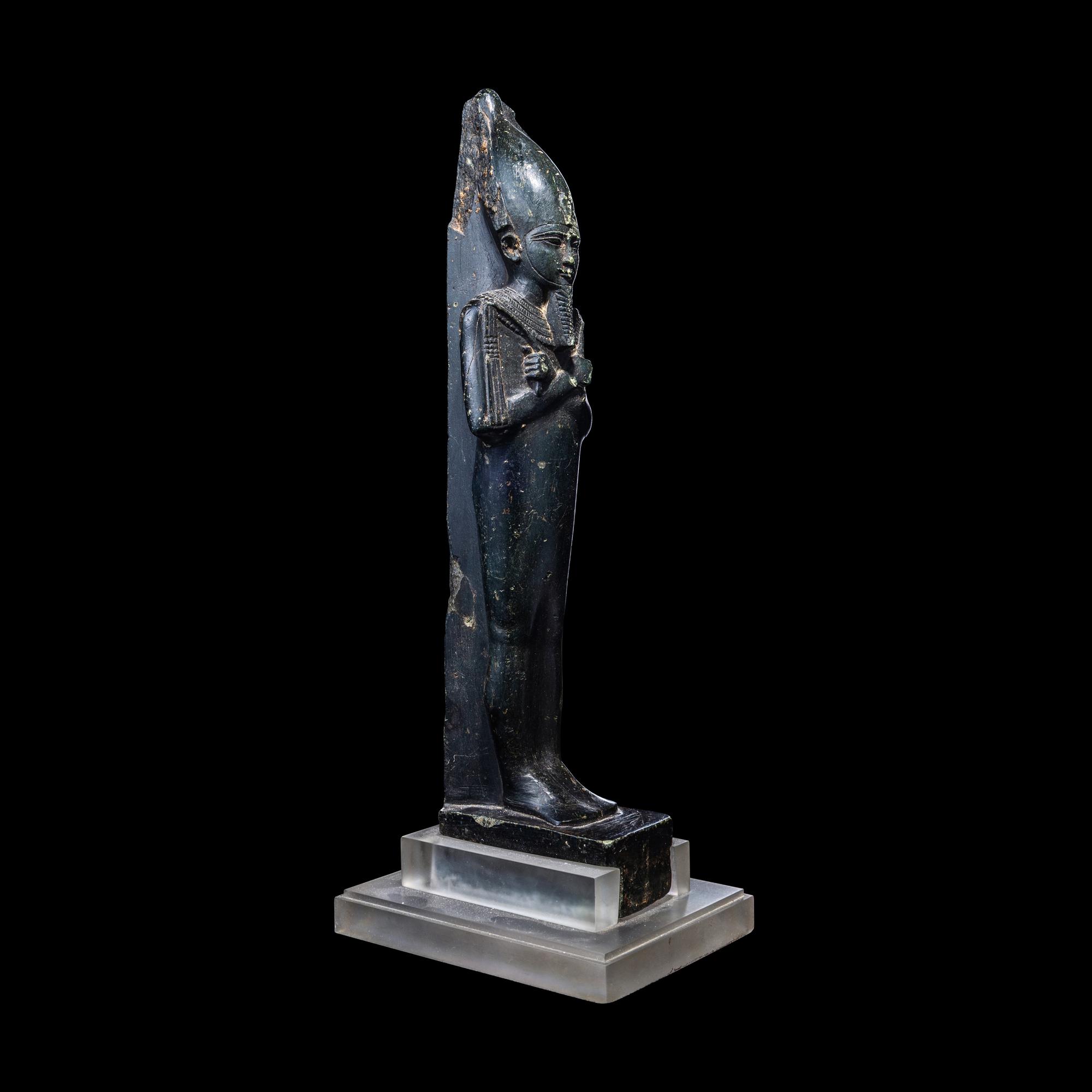 An Egyptian Black Steatite Osiris