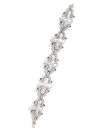 CHRISTOPHER WALLING, CULTURED BIWA PEARL, DIAMOND AND SAPPHIRE BRACELET