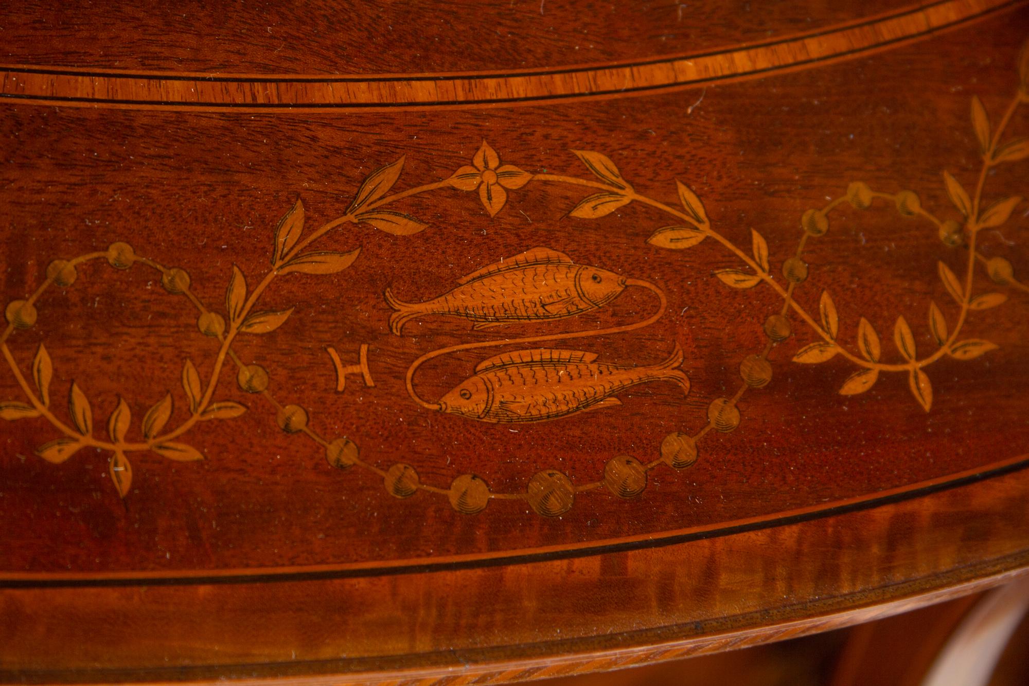 An Edwardian Mahogany and Marquetry Étagère