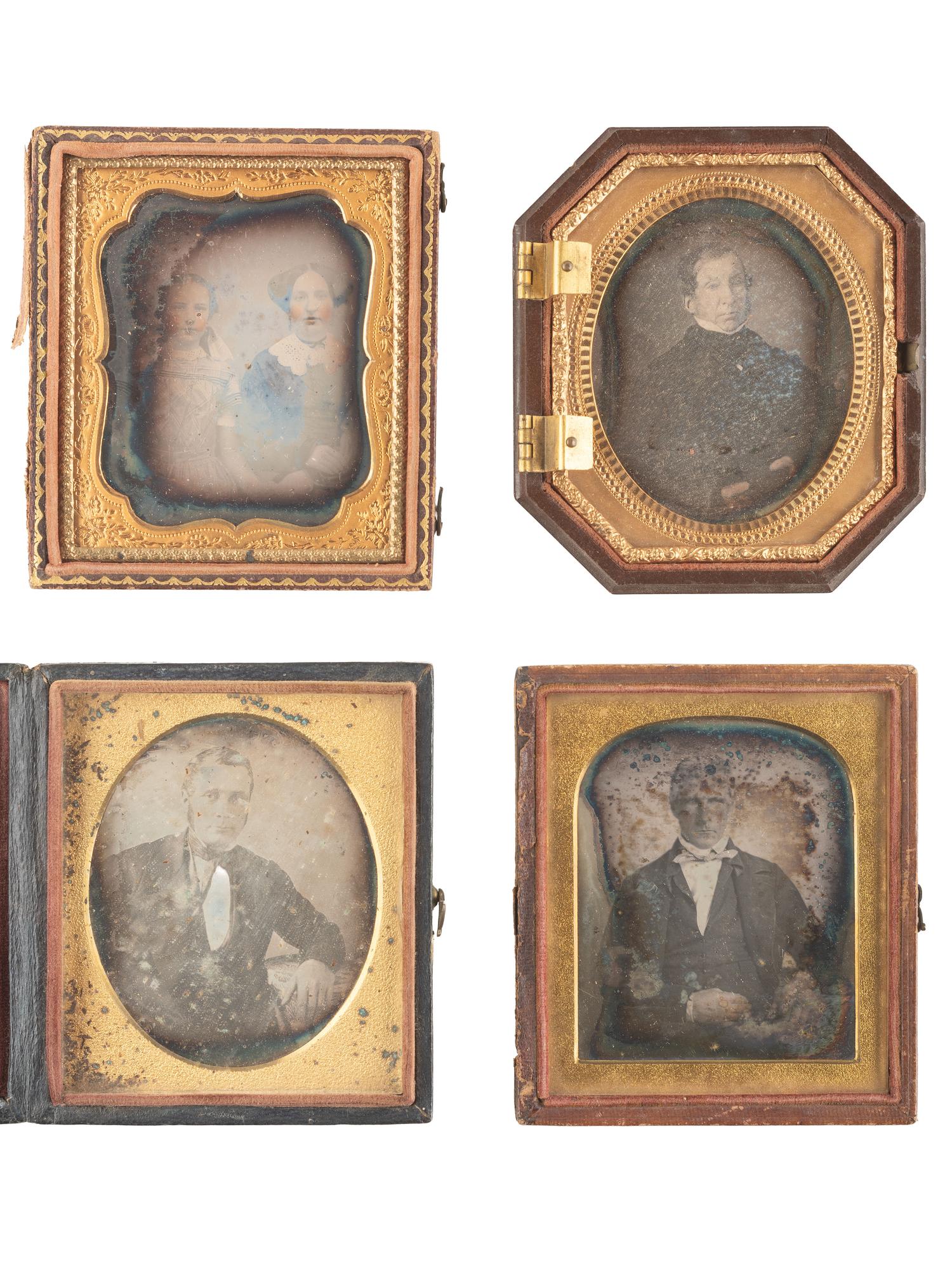 [EARLY PHOTOGRAPHY]. 20 sixth plate daguerreotypes of assorted subjects, incl. trios and an example by EASTMAN.