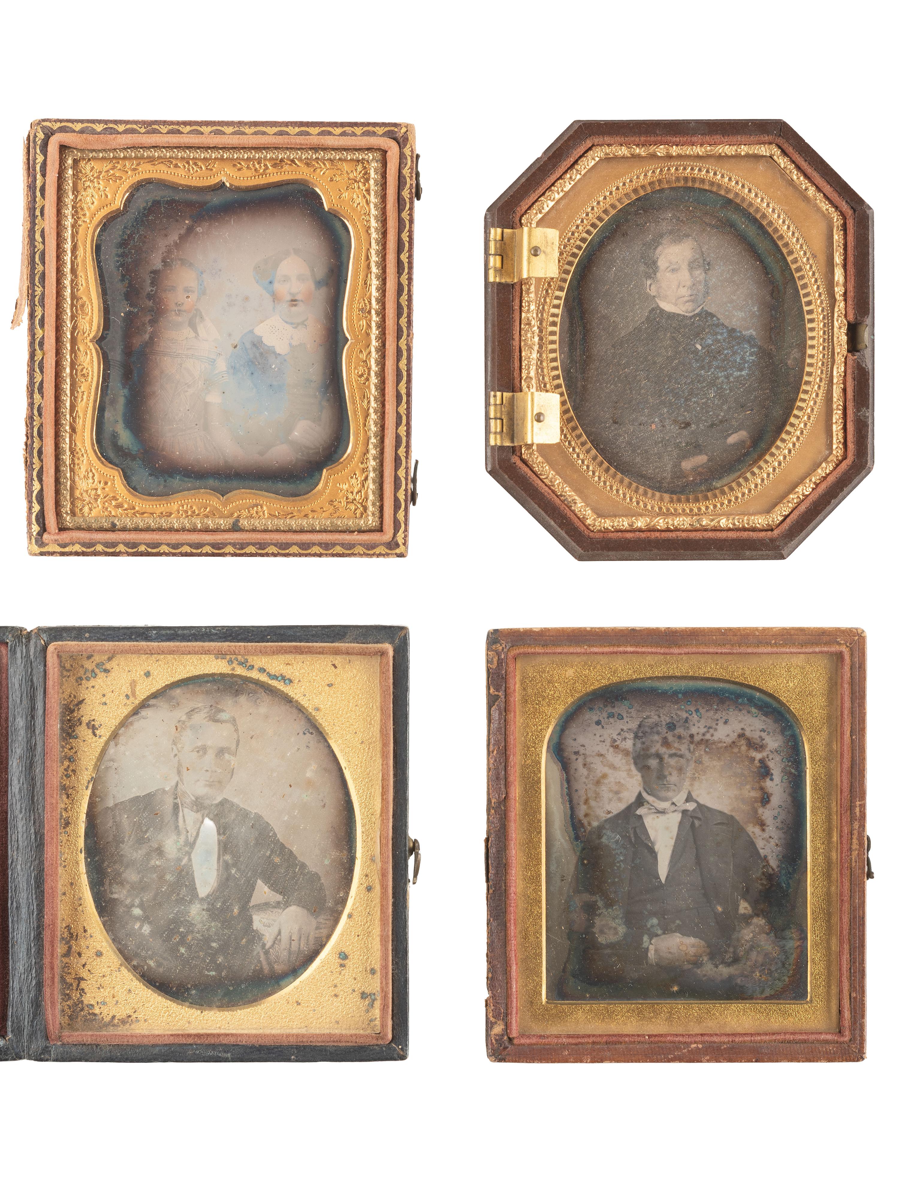 [EARLY PHOTOGRAPHY]. 20 sixth plate daguerreotypes of assorted subjects, incl. trios and an example by EASTMAN.