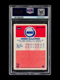 A 1986 Fleer Akeem Olajuwon Rookie Basketball Card No. 82 (PSA 9 MINT)