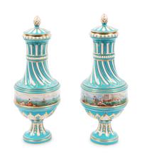 A Pair of Sevres Porcelain Baluster Vases