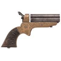 Engraved Sharps Model 1A .22 Four-Barrel Pepperbox