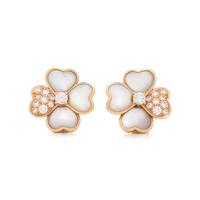 VAN CLEEF & ARPELS, MOTHER-OF-PEARL AND DIAMOND 'COSMOS' EARCLIPS